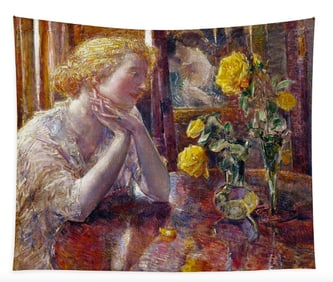 After Childe Hassam, Marechal Niel Roses Table Cover