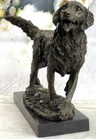 Golden Retriever Hunting Dog Bronze Sculpture