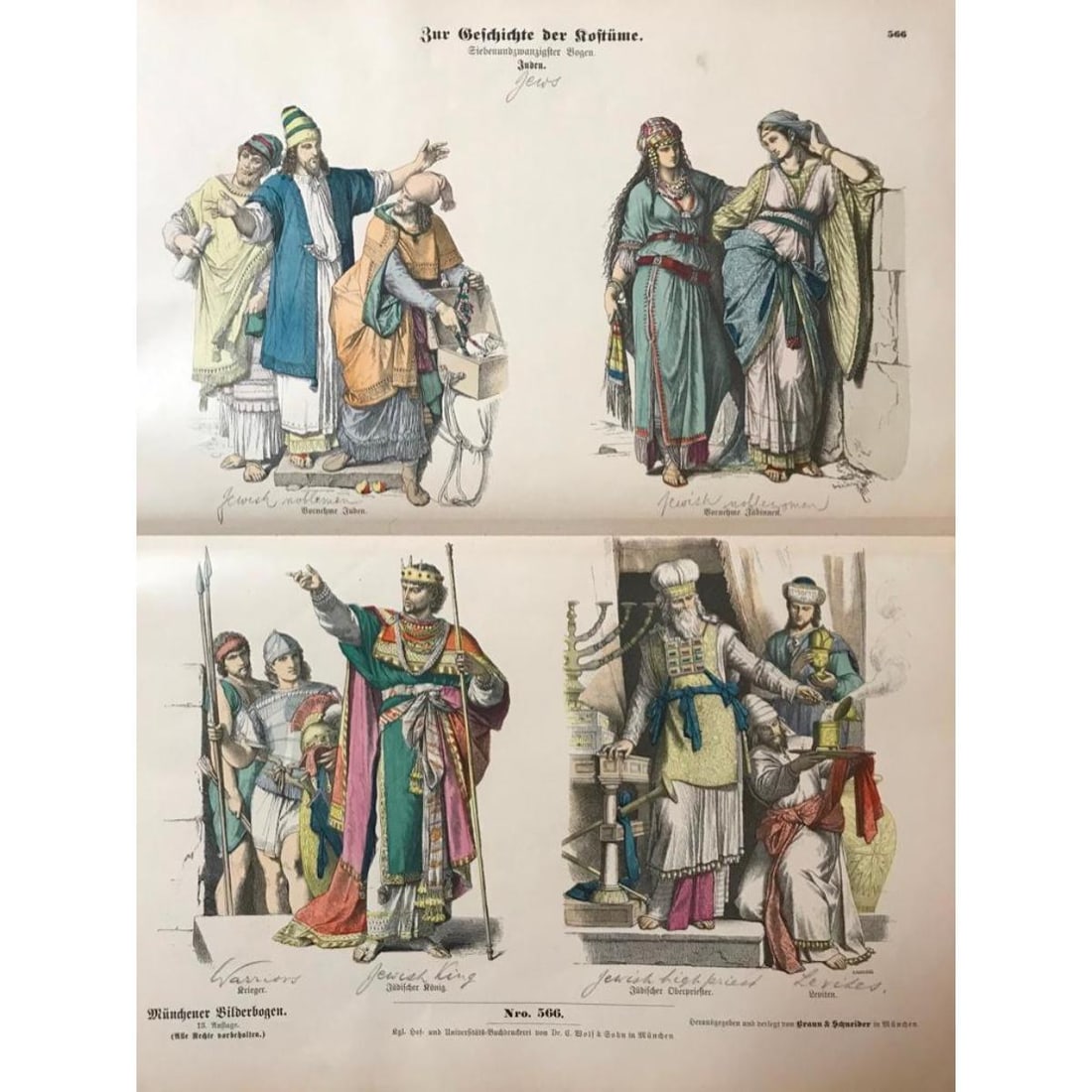 Rare 19thc Costume Plates, Jewish Nobelmen, Royalty (1 of 2)