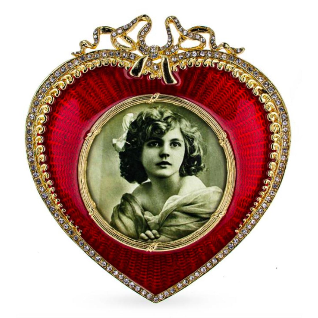 Red Guilloche Heart Picture Frame (1 of 3)