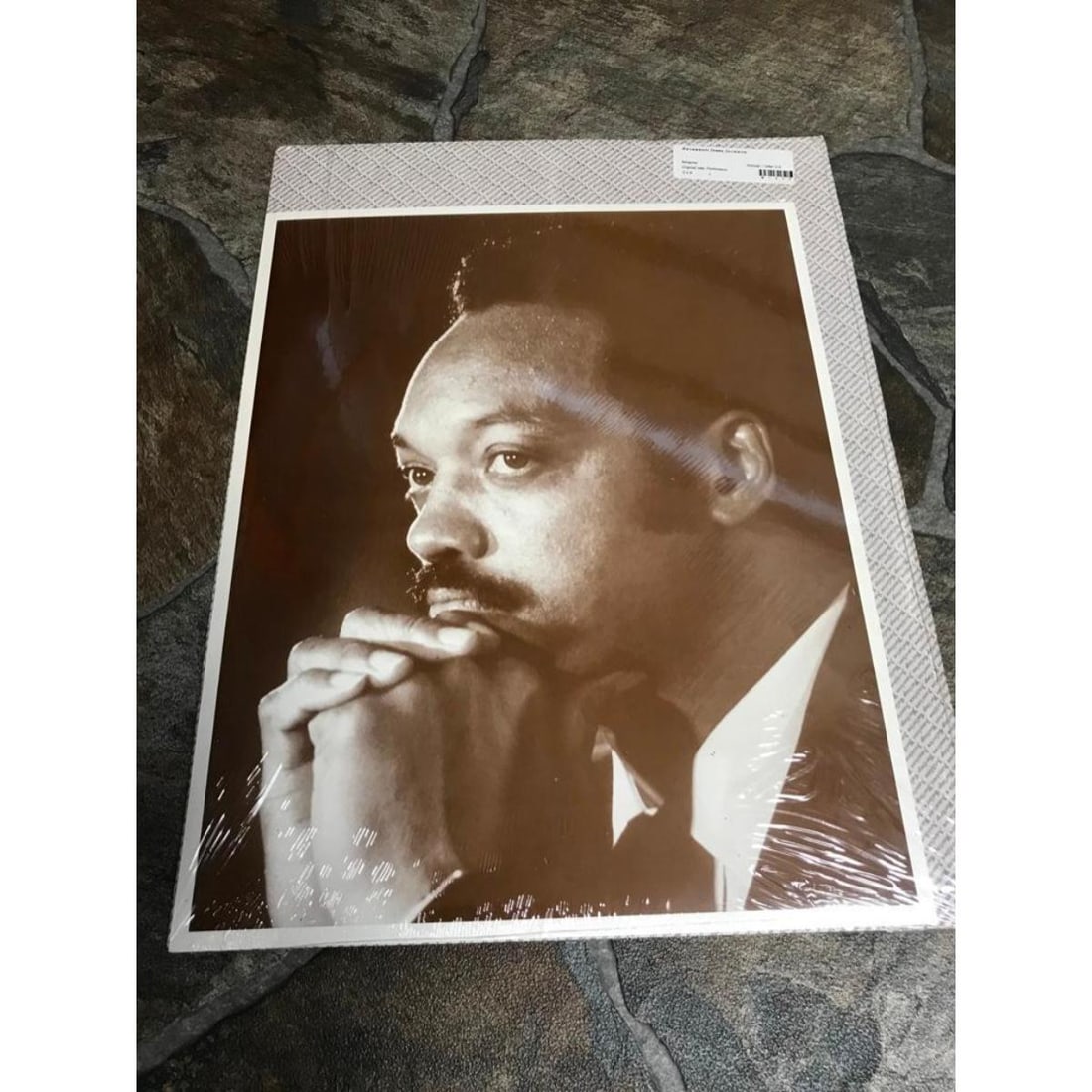 African American History, Jesse Jackson Photo Print: African American History, Reverend Jesse Jackson sepia-tone photo print. 11" X 14" printed in the early 1990's, on heavy card stock, for the American Heritage Galleries. Comes with original packaging.