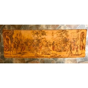 Vintage French Tapestry, Continental Street Scene, Dancers