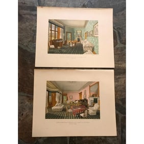 19thc Pair of Chromo-Lithographs, Balmoral Castle
