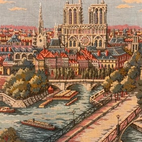 City of Paris, Notre Dame Cathedral French Tapestry