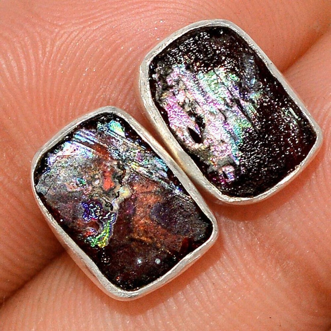 Ancient Roman Glass Shard Sterling Earrings (1 of 1)