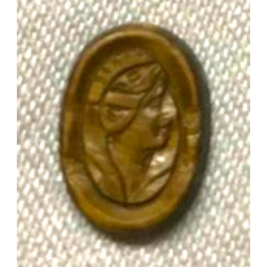 Classical Bust, Tigers Eye Cameo: Antique carved tigers eye cameo, classical Roman woman bust. 8x11mm. Ready to be set as the centerpiece of a pendant of ring.