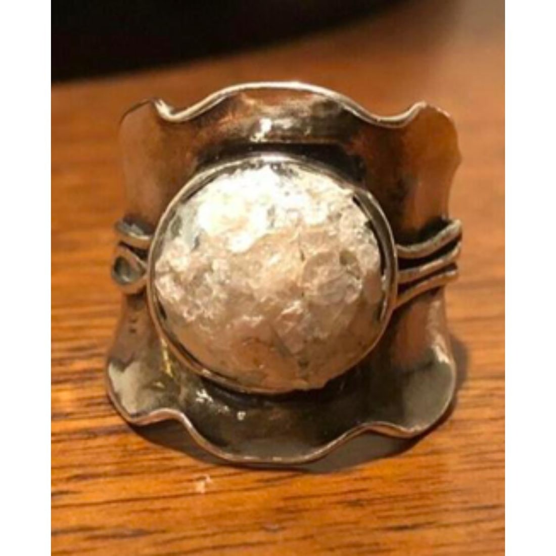 Ancient Roman Glass Modernist Sterling Silver Ring (1 of 8)