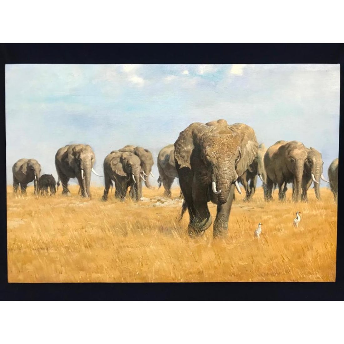 African Elephant Family Oil Painting (1 of 4)