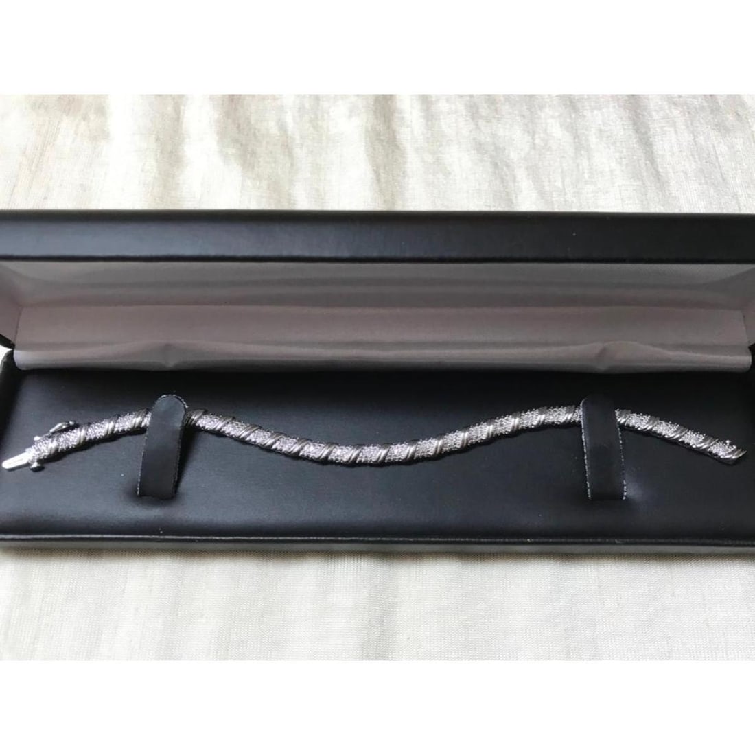 White Gold Sterling Diamond Tennis Bracelet (1 of 5)