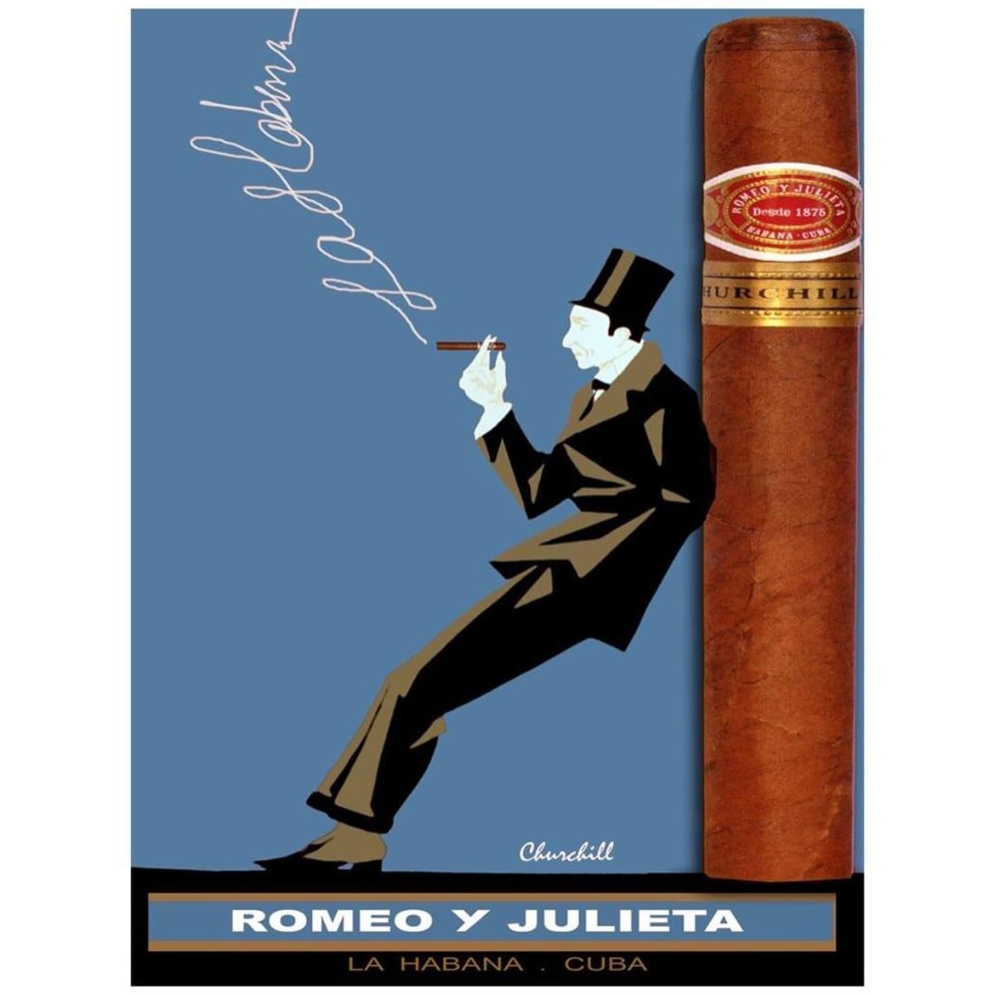 Romeo Julieta Cuban Cigar Color Lithograph Print: Romeo Julieta Cuban cigar advertising color lithograph print. 11" X 14".