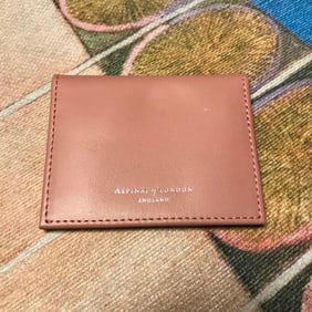 Aspinal Pink Leather Card Wallet