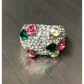 Swarovski Crystal Pastel Polka Dot Ring