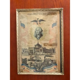 1876 Philadelphia Exposition Centennial Silk Banner