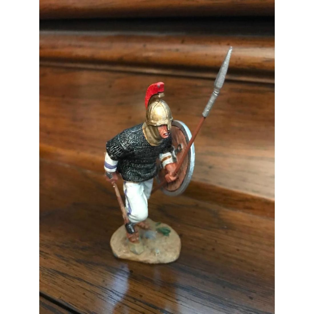 del Prado Byzantine Guardsman, Roman Empire Lead Toy Soldier: Byzantine Guardsman, East Roman Empire c. 550 hand-painted lead toy soldier. 3 1/4" H.