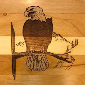 Bending Branches Bald Eagle Custom Engraved Paddle
