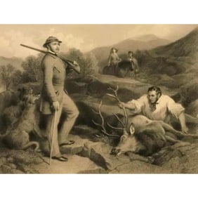 19thc Balmoral Forest, Scotland Engraving