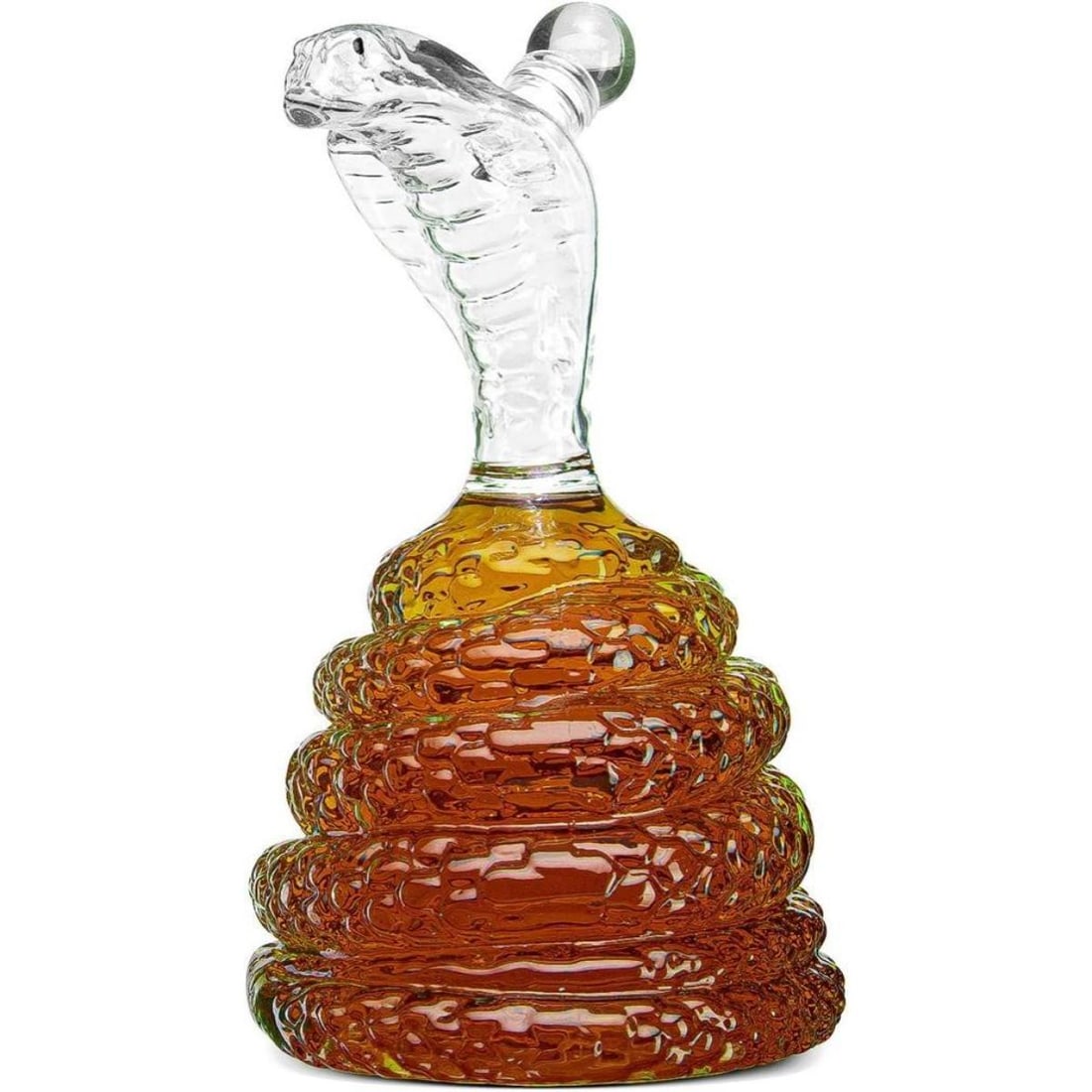 King Cobra Coiled Snake Glass Liquor Decanter (1 of 3)