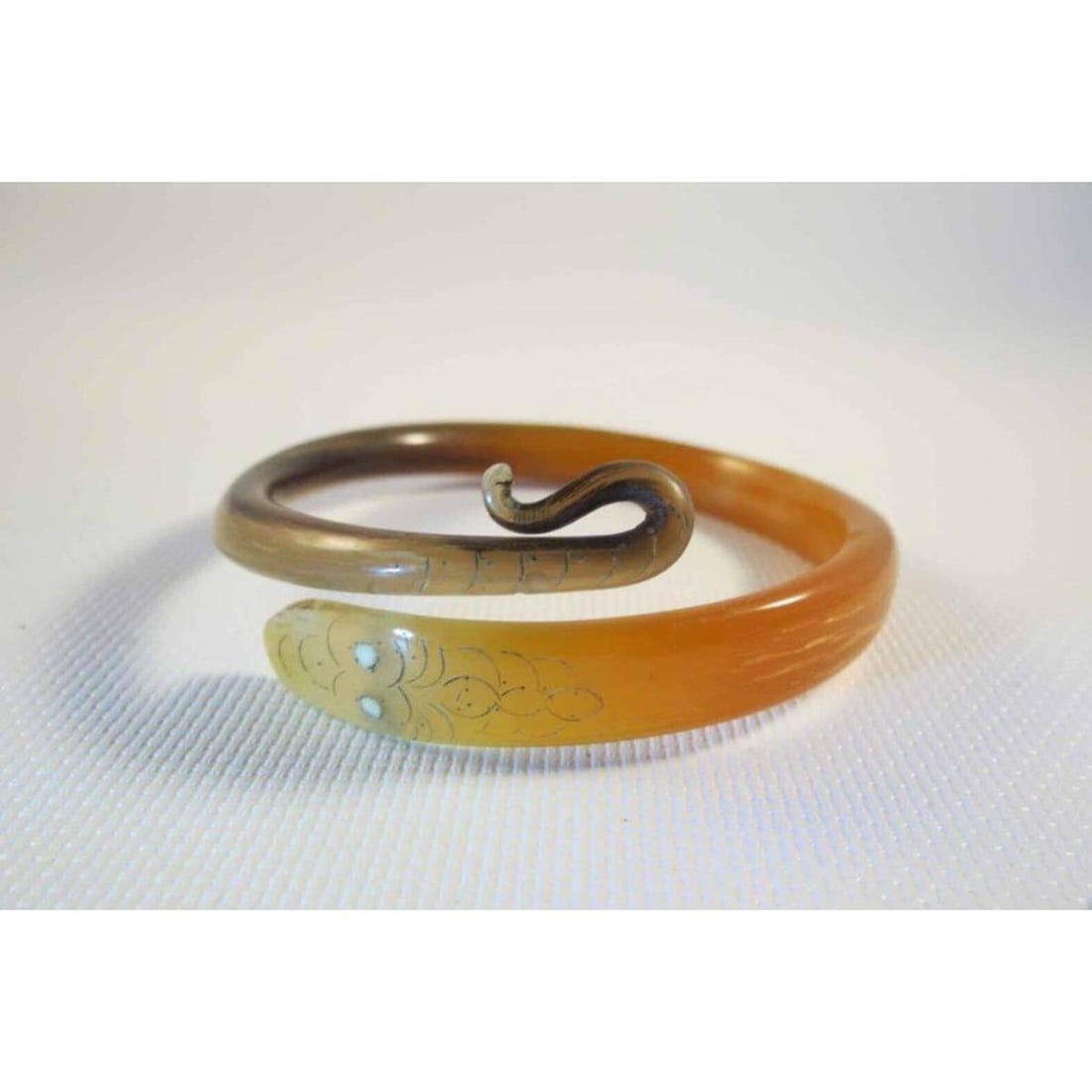 Vintage Carved Horn Snake Bracelet (1 of 6)