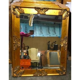 Florentine Style Gilt Wood Beveled Mirror