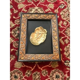 Art Nouveau Brass Nymph Framed Tray
