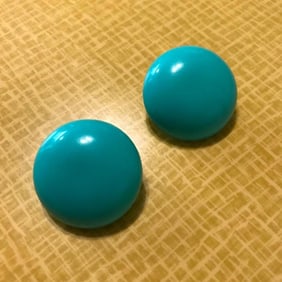 Mid Century Domed Button Clip On Earrings