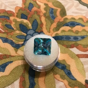 16ct Blue Asscher Cut CZ Diamond Simulant