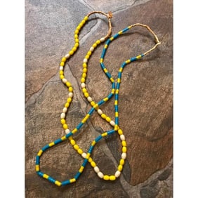 Pair of African Sand Cast Trade Bead Necklaces