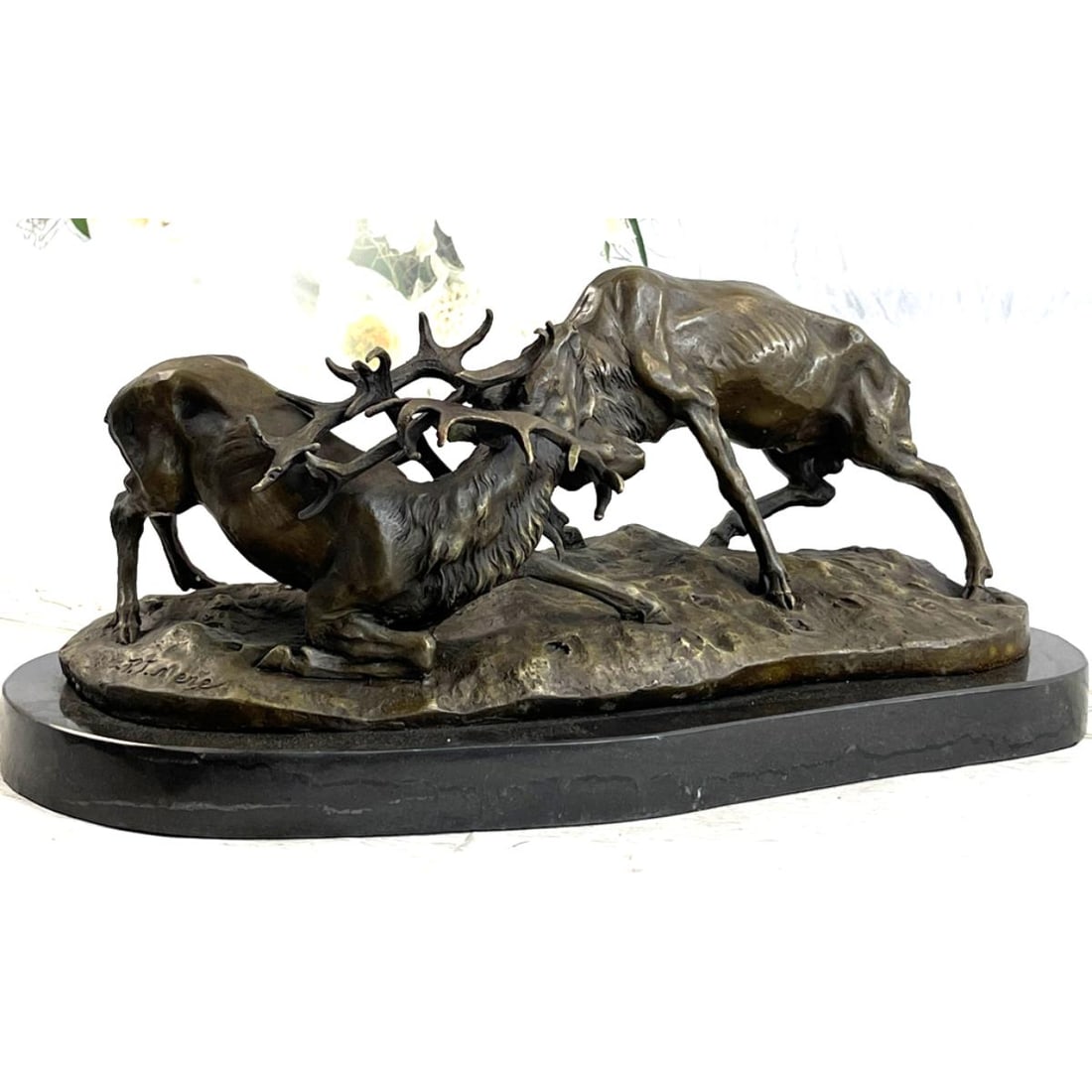 Stag Confrontation Bronze Sculpture (1 of 6)