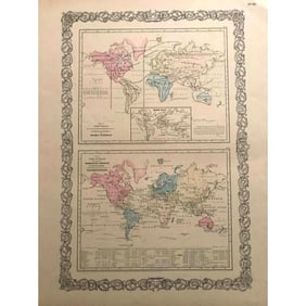 19thc Colton Maps, Animal Kingdom, Productive Industry