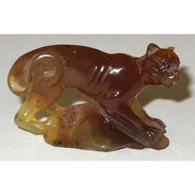 76.52ct Tanzania Honey Opal Leopard Carving