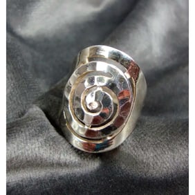 Greek Spiral Design Sterling Ring