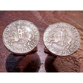 Knights Templar Denarius Coins Cufflinks