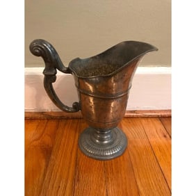 19thc French Family Crest Pewter Pitcher