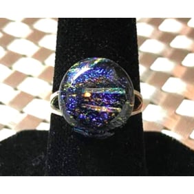 Artisan Dichroic Glass Sterling Ring