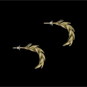 Michael Michaud Bronze Wheat Post Earrings