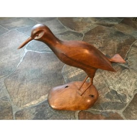 Vintage Carved Wood Florida Stork Bird