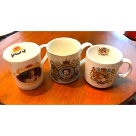 Group of Queen Elizabeth II Commemorative Portrait Mugs