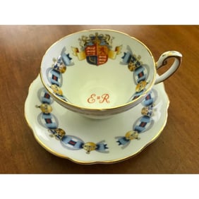 1953 Queen Elizabeth Commemorative Tea Cup, Saucer Set