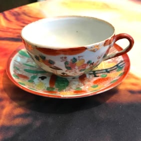 Vintage Japanese Geisha Teacup Saucer