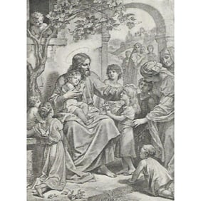 Early 1900s Print, #797L Christ Blessing Little Children