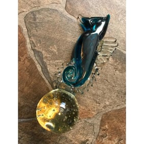 Art Glass Seahorse Sculpture