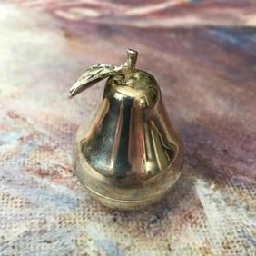 Italian Silverplated Pear Trinket Ring Box