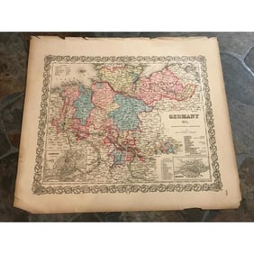 1856 Colton Map of Germany No 1, Hamburg, Breman