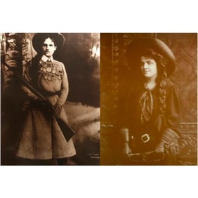 Pair of Cowgirl Photo Prints, Annie Oakley, Mabel Dixey