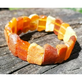 Baltic Amber Chunks Stretch Bracelet