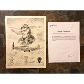World War II Flying Tigers Signed Etching