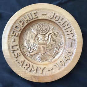 World War II Trench Art Hand Carved Bowl