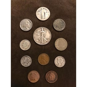 Old Change Drawer, Group of Early 20thc Coins