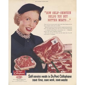 Mid-century 1950s Du Pont Cellophane Ad