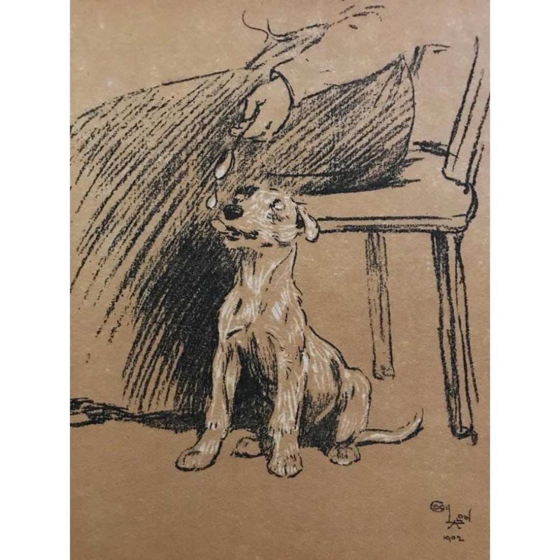 Early 1900s Lithograph, A Dog Day (1 of 2)